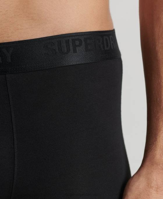 Superdry boxeri din bumbac organic pachet triplu îmbrăcăminte negru bărbați JX0Z1617