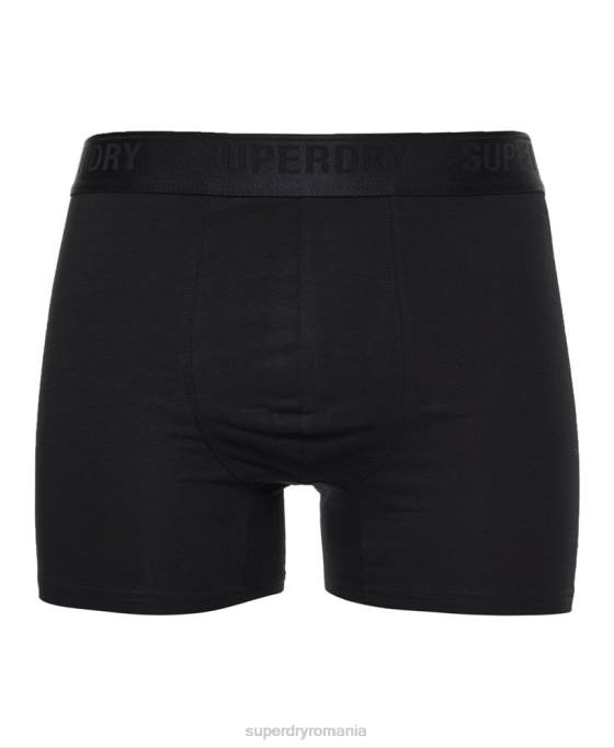 Superdry boxeri din bumbac organic pachet triplu îmbrăcăminte negru bărbați JX0Z1617