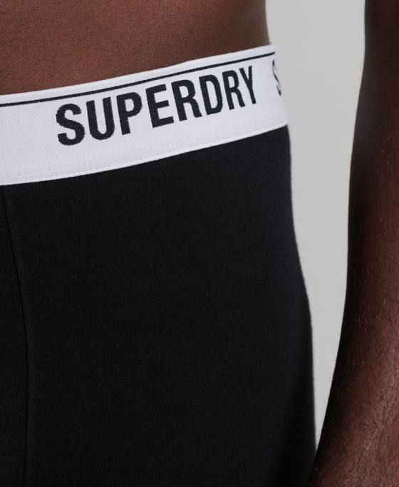 Superdry boxeri din bumbac organic pachet triplu îmbrăcăminte negru bărbați JX0Z1622