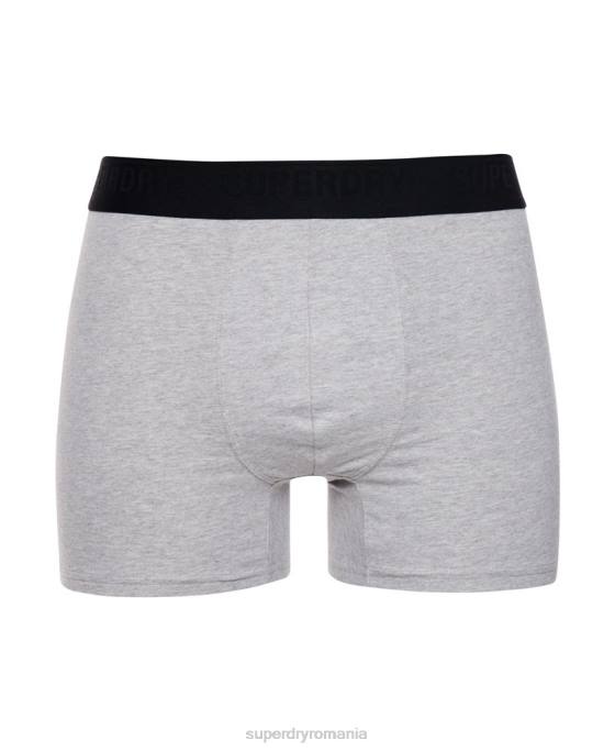 Superdry boxeri din bumbac organic pachet triplu îmbrăcăminte negru bărbați JX0Z1846