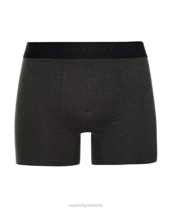 Superdry boxeri din bumbac organic pachet triplu îmbrăcăminte negru bărbați JX0Z1846