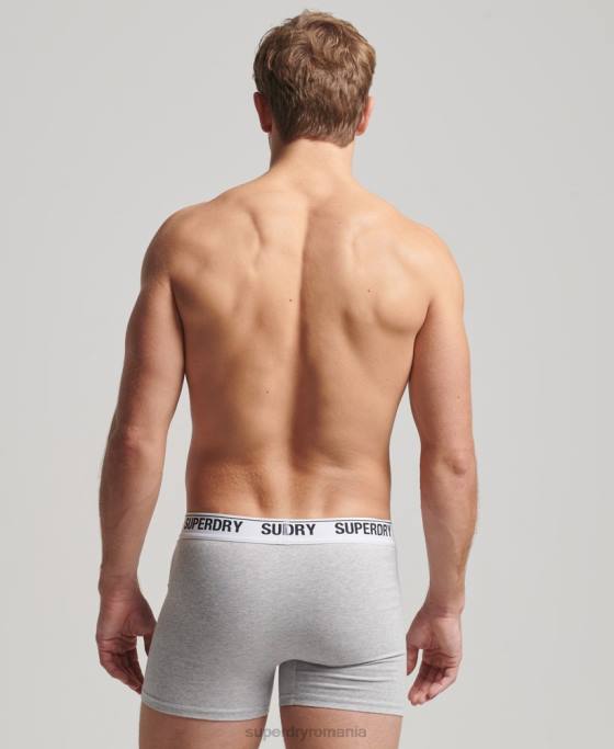 Superdry boxeri din bumbac organic pachet triplu îmbrăcăminte portocale bărbați JX0Z1618