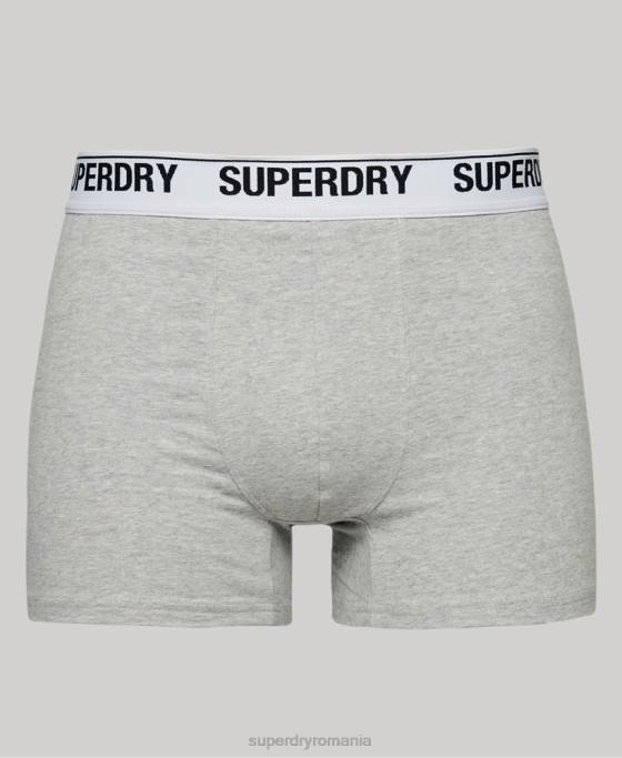 Superdry boxeri din bumbac organic pachet triplu îmbrăcăminte portocale bărbați JX0Z1618