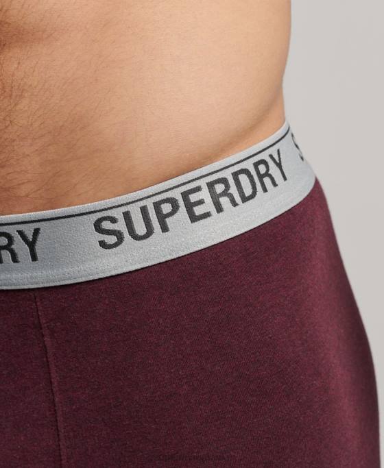 Superdry boxeri din bumbac organic pachet triplu îmbrăcăminte roșu bărbați JX0Z1614