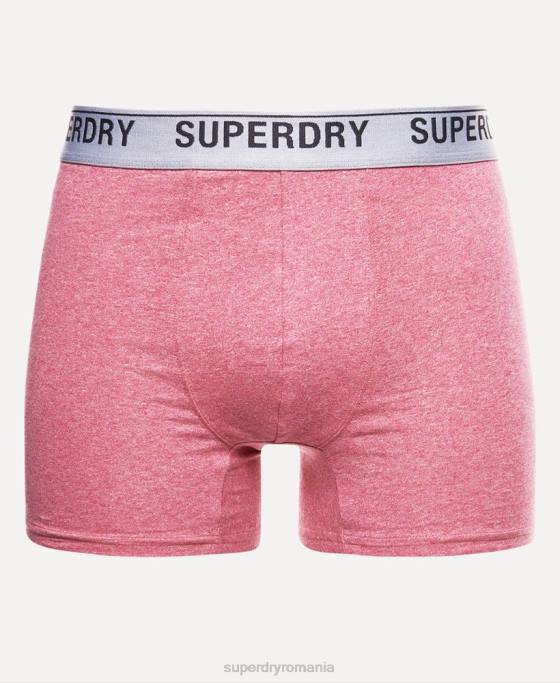 Superdry boxeri din bumbac organic pachet triplu îmbrăcăminte roșu bărbați JX0Z1614