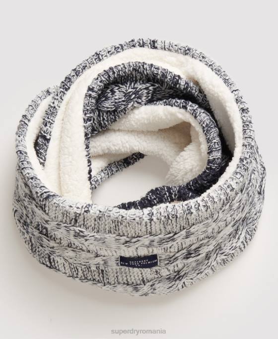 Superdry cablu clarrie snood accesorii albastru femei JX0Z4332