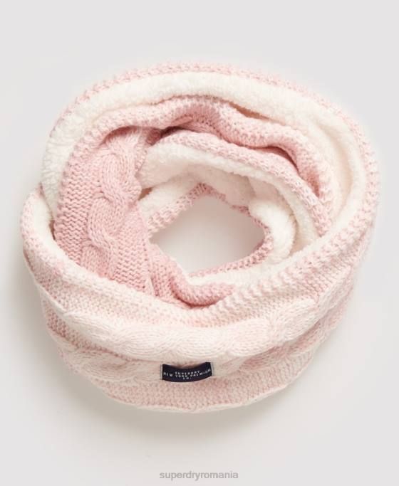 Superdry cablu clarrie snood accesorii roz femei JX0Z4333