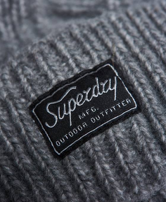 Superdry cablu lux beanie accesorii gri deschis femei JX0Z4279