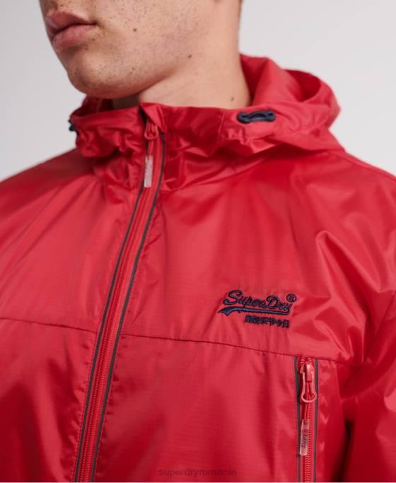 Superdry cagoule împachetabil offshore îmbrăcăminte roșu bărbați JX0Z1186