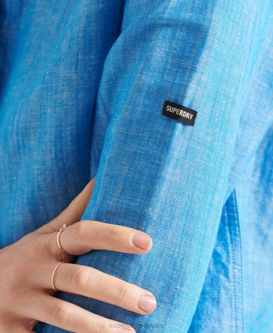 Superdry camasa bunic studios in in îmbrăcăminte albastru femei JX0Z3066