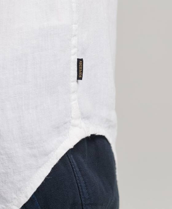 Superdry camasa casual studios din in îmbrăcăminte alb bărbați JX0Z2
