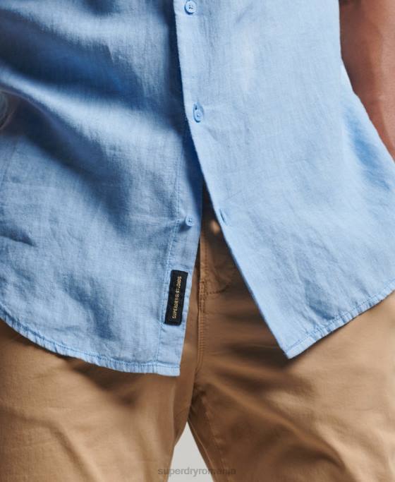 Superdry camasa casual studios din in îmbrăcăminte albastru bărbați JX0Z16