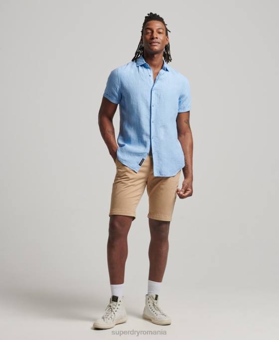 Superdry camasa casual studios din in îmbrăcăminte albastru bărbați JX0Z16