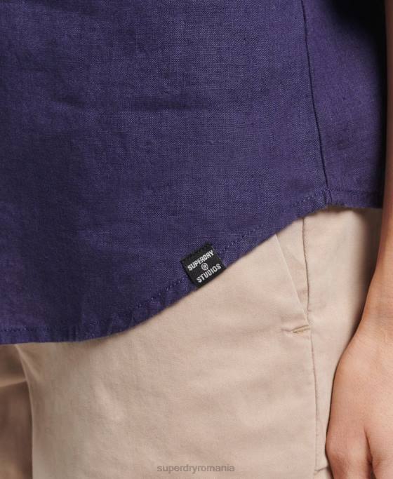 Superdry camasa cu maneca lunga in in studios îmbrăcăminte marina femei JX0Z6513