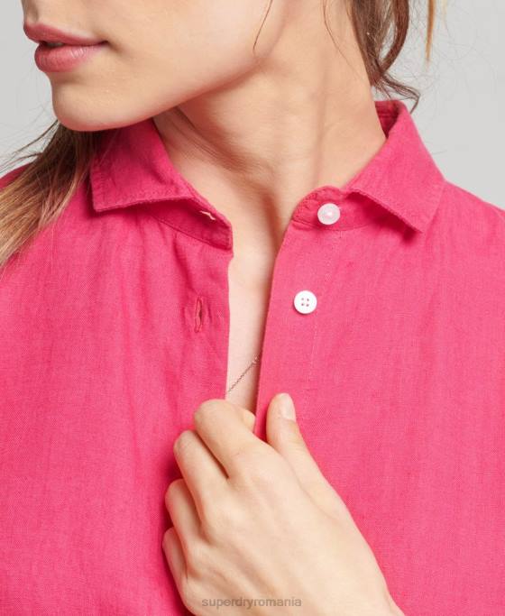 Superdry camasa cu maneca lunga in in studios îmbrăcăminte roz femei JX0Z6538