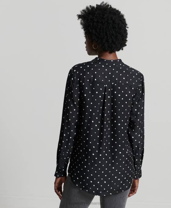 Superdry camasa cu maneca lunga studios îmbrăcăminte negru femei JX0Z6764