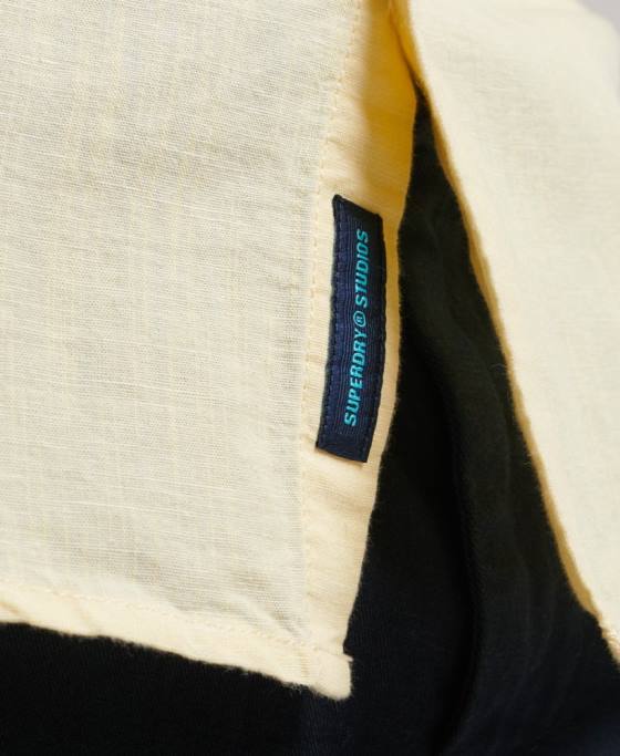 Superdry camasa cu nasturi din bumbac organic studios in îmbrăcăminte galben bărbați JX0Z183