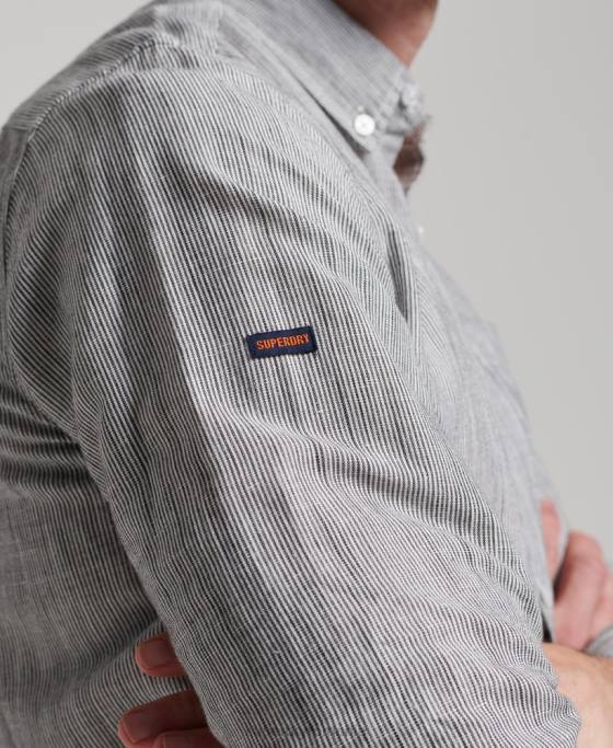Superdry camasa cu nasturi din bumbac organic studios in îmbrăcăminte gri deschis bărbați JX0Z136