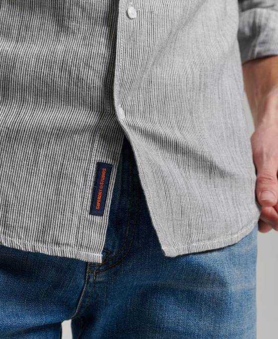 Superdry camasa cu nasturi din bumbac organic studios in îmbrăcăminte gri deschis bărbați JX0Z136