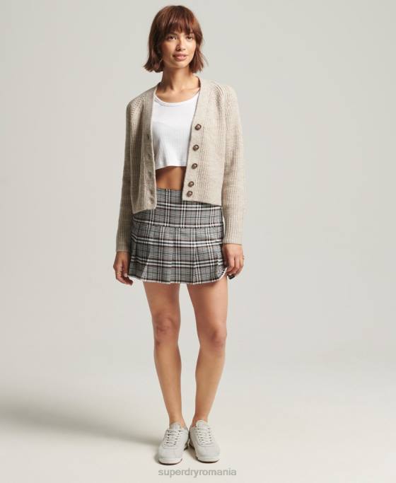 Superdry cardigan cu decolteu în V jessica îmbrăcăminte bej femei JX0Z4022