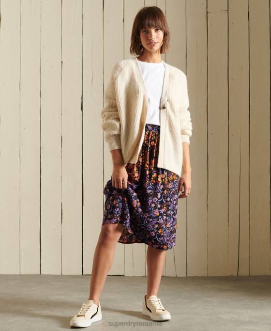 Superdry cardigan din amestec de alpaca îmbrăcăminte cremă femei JX0Z6589