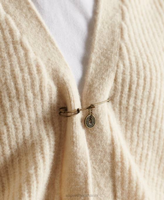 Superdry cardigan din amestec de alpaca îmbrăcăminte cremă femei JX0Z6589