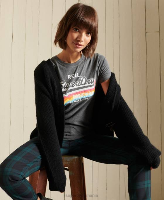 Superdry cardigan din amestec de alpaca îmbrăcăminte negru femei JX0Z6600