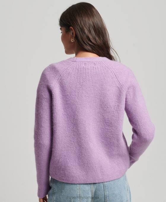 Superdry cardigan super moale esențial îmbrăcăminte Violet femei JX0Z3968