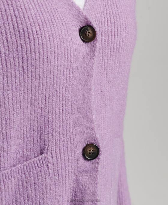 Superdry cardigan super moale esențial îmbrăcăminte Violet femei JX0Z3968