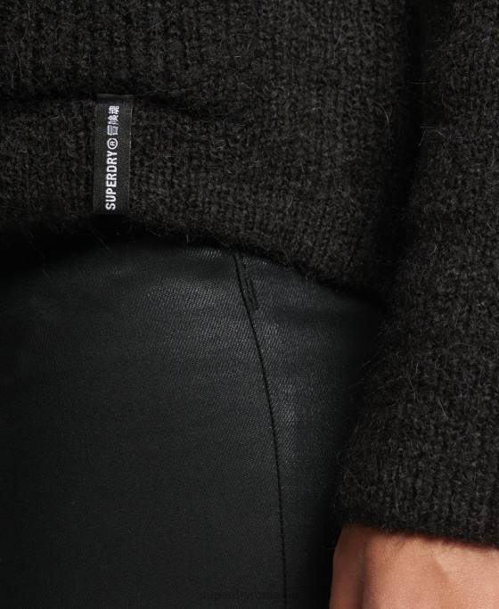 Superdry cardigan super moale esențial îmbrăcăminte negru femei JX0Z3962