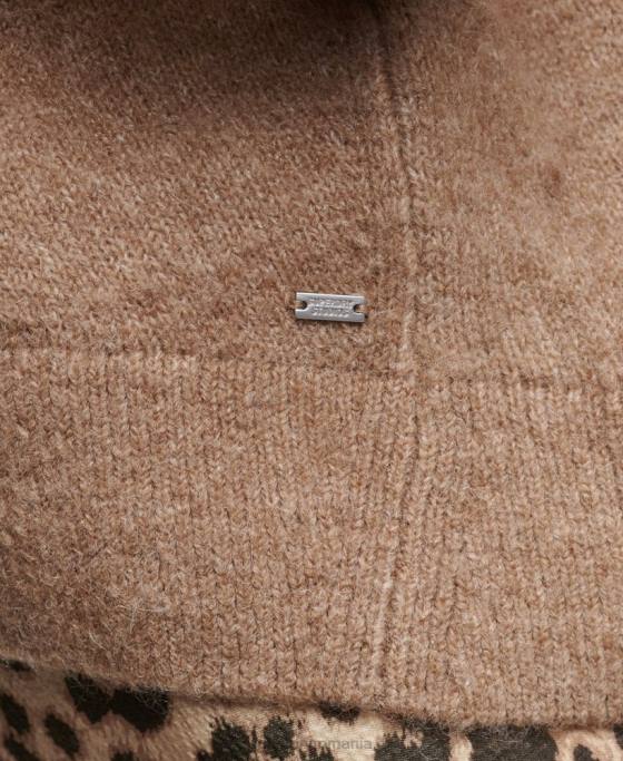 Superdry cardigan supradimensionat cu decolteu în V îmbrăcăminte bej femei JX0Z3951