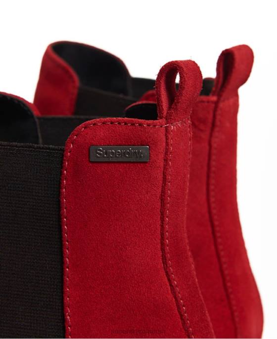 Superdry cizme chelsea din piele intoarsa millie-lou pantofi roșu femei JX0Z4431