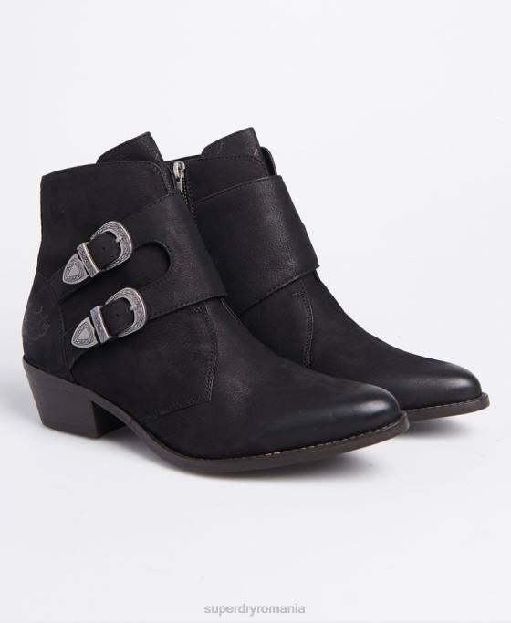 Superdry cizme de călugăr rodeo pantofi negru femei JX0Z4427