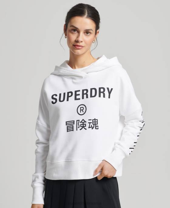 Superdry cod core sport crop box hanorac îmbrăcăminte alb femei JX0Z5913