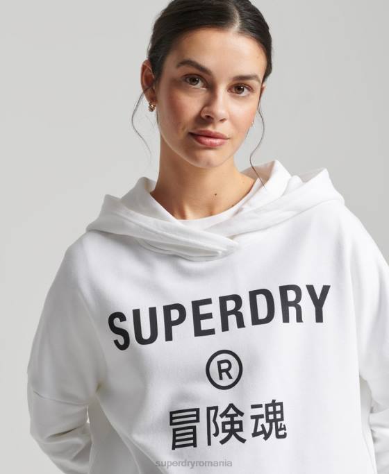 Superdry cod core sport crop box hanorac îmbrăcăminte alb femei JX0Z5913
