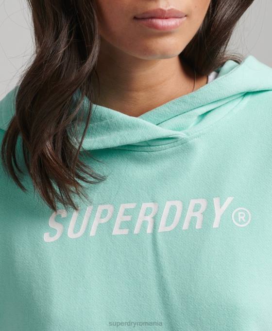 Superdry cod core sport crop box hanorac îmbrăcăminte albastru femei JX0Z6001