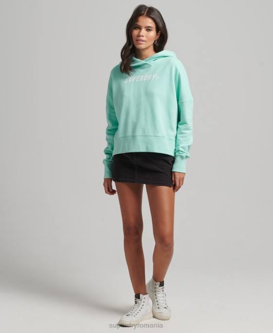 Superdry cod core sport crop box hanorac îmbrăcăminte albastru femei JX0Z6001