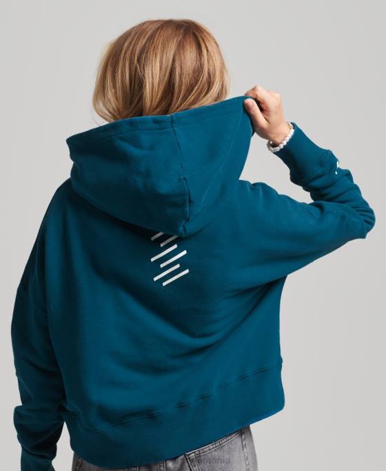 Superdry cod core sport crop box hanorac îmbrăcăminte albastru femei JX0Z6129