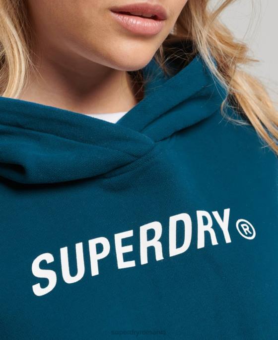 Superdry cod core sport crop box hanorac îmbrăcăminte albastru femei JX0Z6129