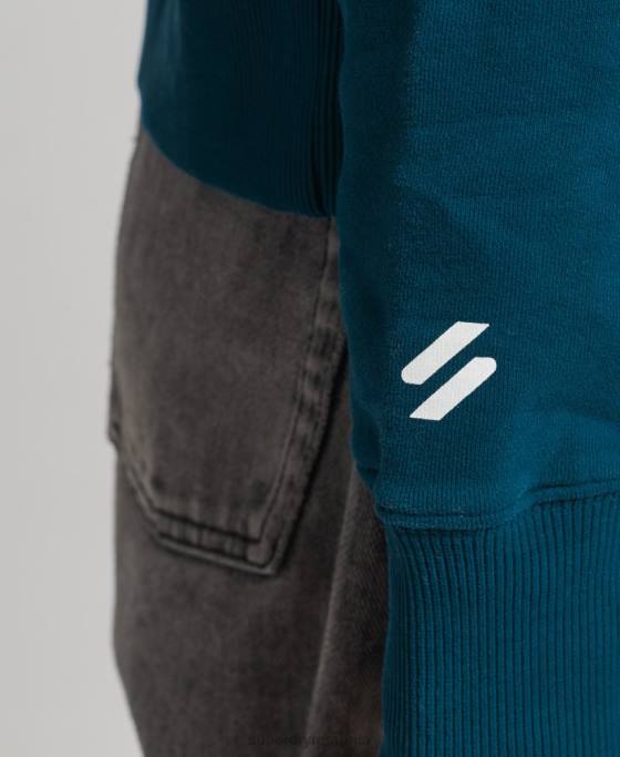 Superdry cod core sport crop box hanorac îmbrăcăminte albastru femei JX0Z6129