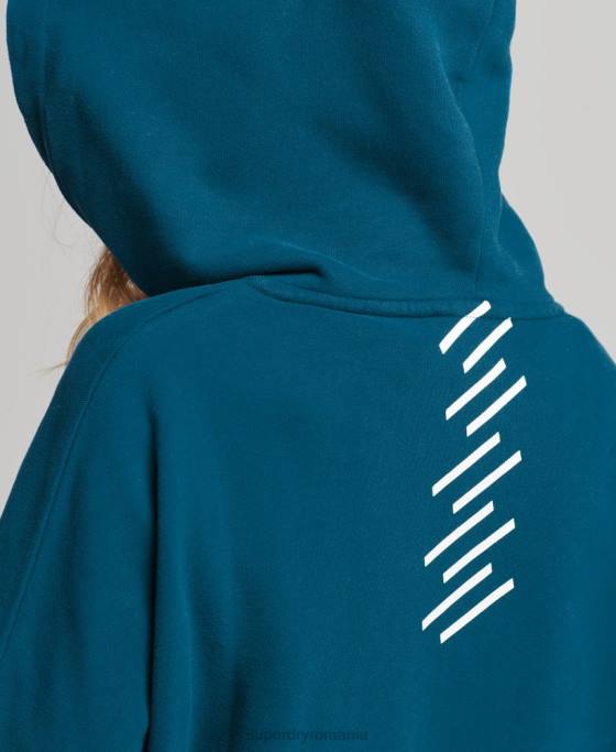 Superdry cod core sport crop box hanorac îmbrăcăminte albastru femei JX0Z6129
