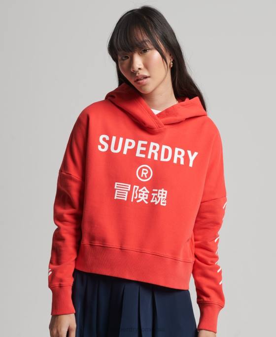 Superdry cod core sport crop box hanorac îmbrăcăminte coral femei JX0Z5857