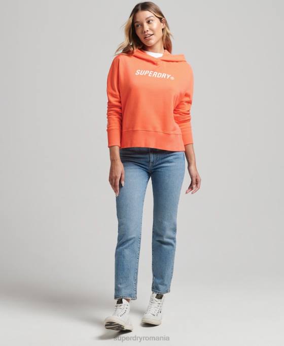 Superdry cod core sport crop box hanorac îmbrăcăminte roz femei JX0Z5937