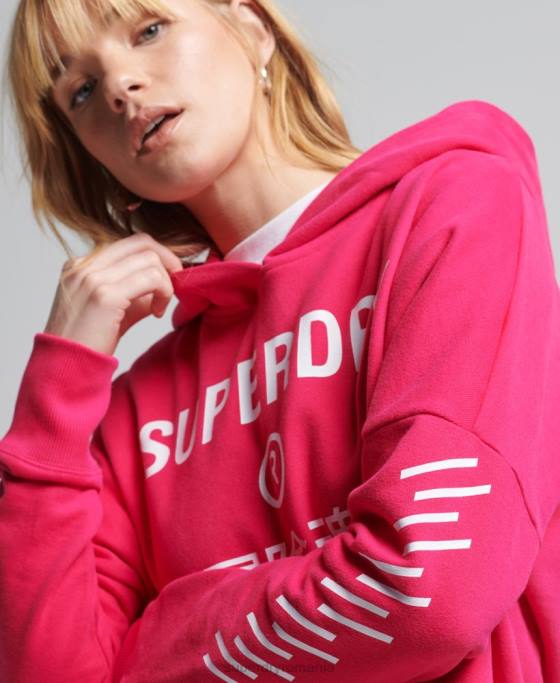 Superdry cod core sport crop box hanorac îmbrăcăminte roz femei JX0Z6098