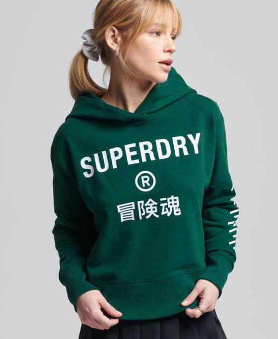 Superdry cod core sport crop box hanorac îmbrăcăminte verde femei JX0Z5955