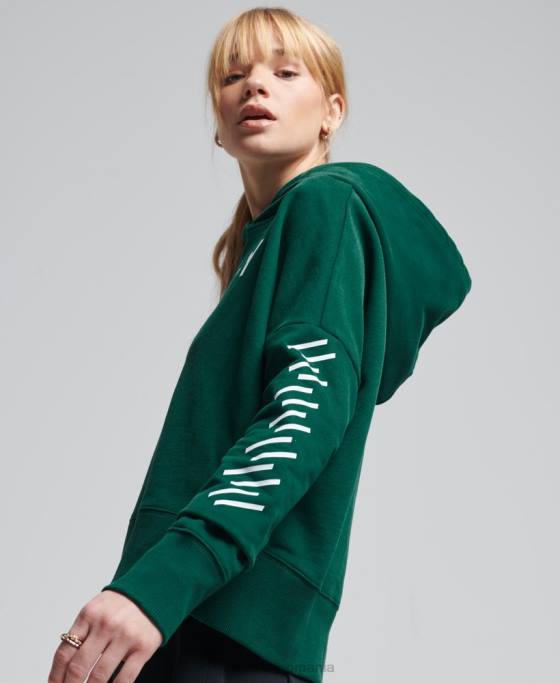 Superdry cod core sport crop box hanorac îmbrăcăminte verde femei JX0Z5955