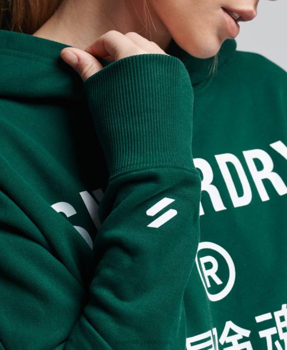 Superdry cod core sport crop box hanorac îmbrăcăminte verde femei JX0Z5955
