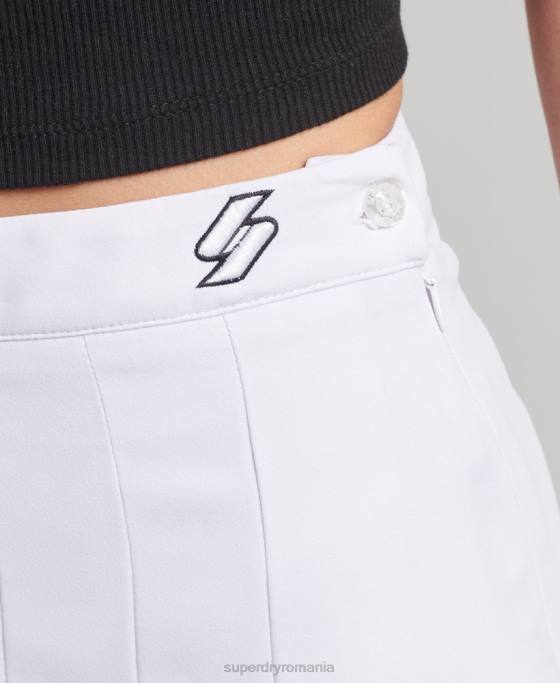 Superdry cod esențial fustă de tenis îmbrăcăminte alb femei JX0Z6631