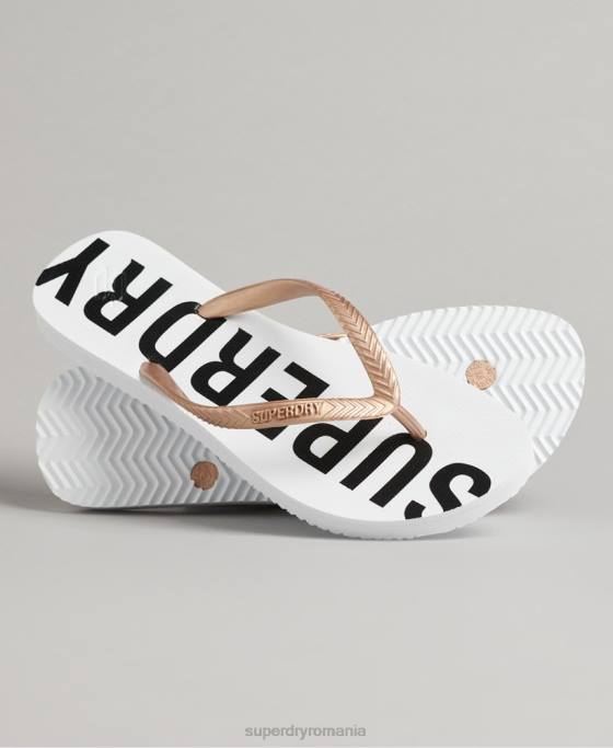 Superdry cod esențial șlapi pantofi alb femei JX0Z4393