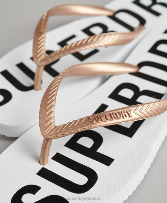 Superdry cod esențial șlapi pantofi alb femei JX0Z4393